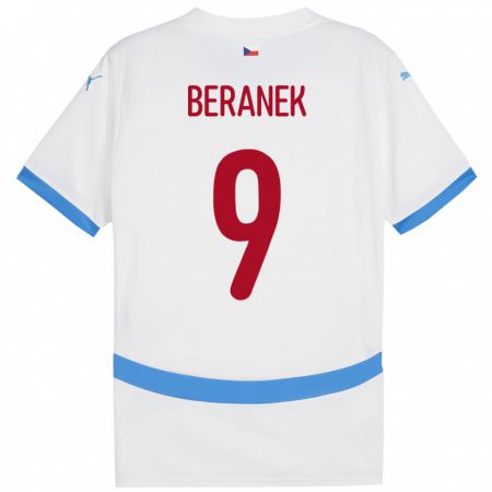 Kandiny Enfant Maillot Tchéquie Marek Beranek #9 Blanc Tenues Extérieur 24-26 T-Shirt