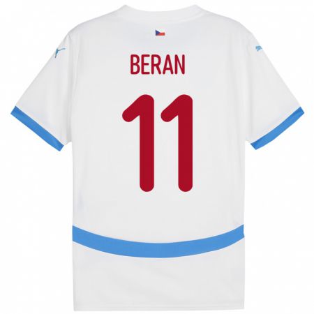 Kandiny Enfant Maillot Tchéquie Stepan Beran #11 Blanc Tenues Extérieur 24-26 T-Shirt