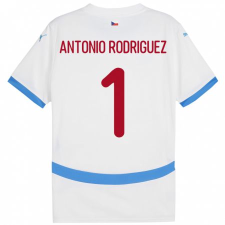 Kandiny Enfant Maillot Tchéquie Pedro Antonio Rodriguez #1 Blanc Tenues Extérieur 24-26 T-Shirt