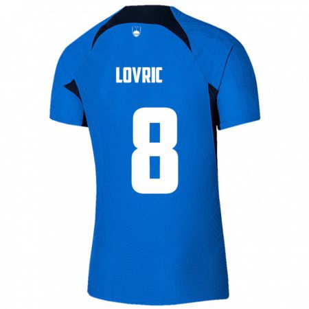 Kandiny Enfant Maillot Slovénie Sandi Lovric #8 Bleu Tenues Extérieur 24-26 T-Shirt