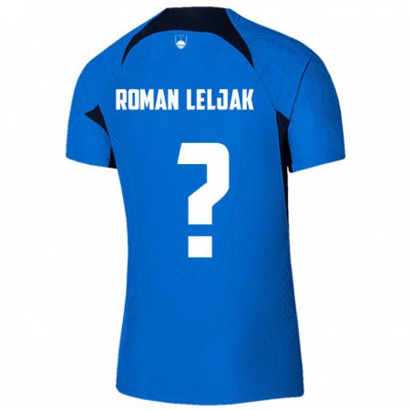 Kandiny Enfant Maillot Slovénie Nejc Roman Leljak #0 Bleu Tenues Extérieur 24-26 T-Shirt