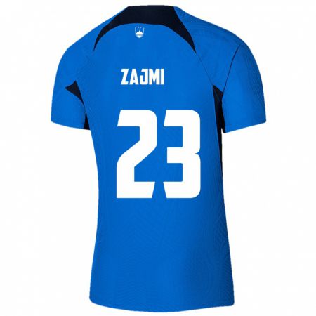 Kandiny Enfant Maillot Slovénie Luana Zajmi #23 Bleu Tenues Extérieur 24-26 T-Shirt