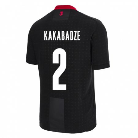 Kandiny Enfant Maillot Géorgie Otar Kakabadze #2 Noir Tenues Extérieur 24-26 T-Shirt