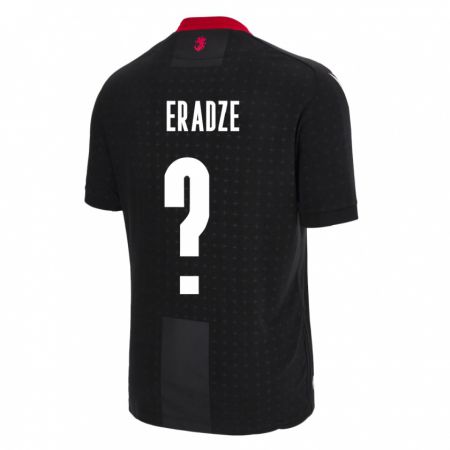 Kandiny Enfant Maillot Géorgie Zurab Eradze #0 Noir Tenues Extérieur 24-26 T-Shirt