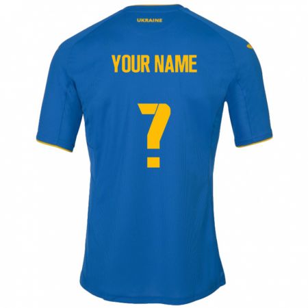 Kandiny Enfant Maillot Ukraine Votre Nom #0 Bleu Tenues Extérieur 24-26 T-Shirt