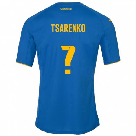 Kandiny Enfant Maillot Ukraine Anton Tsarenko #0 Bleu Tenues Extérieur 24-26 T-Shirt