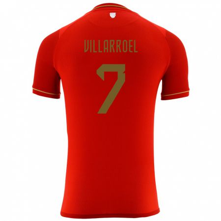 Kandiny Enfant Maillot Bolivie Miguel Villarroel #7 Rouge Tenues Extérieur 24-26 T-Shirt