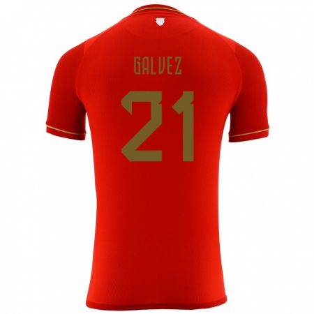 Kandiny Enfant Maillot Bolivie Vladimir Galvez #21 Rouge Tenues Extérieur 24-26 T-Shirt