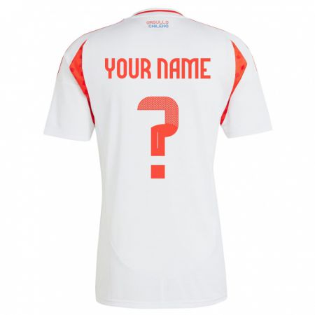 Kandiny Enfant Maillot Chili Votre Nom #0 Blanc Tenues Extérieur 24-26 T-Shirt
