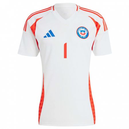 Kandiny Enfant Maillot Chili Fernando Soto #1 Blanc Tenues Extérieur 24-26 T-Shirt