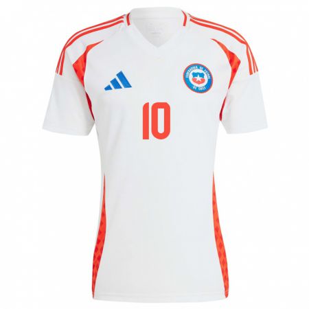 Kandiny Enfant Maillot Chili Alexis Sánchez #10 Blanc Tenues Extérieur 24-26 T-Shirt