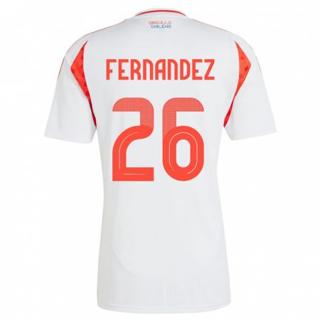 Kandiny Enfant Maillot Chili Nicolás Fernández #26 Blanc Tenues Extérieur 24-26 T-Shirt