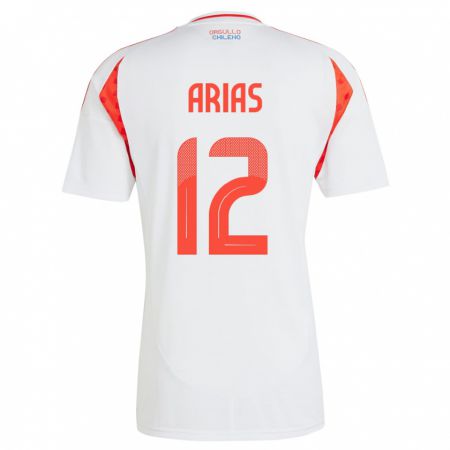 Kandiny Enfant Maillot Chili Gabriel Arias #12 Blanc Tenues Extérieur 24-26 T-Shirt