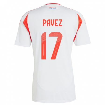 Kandiny Enfant Maillot Chili Esteban Pavez #17 Blanc Tenues Extérieur 24-26 T-Shirt