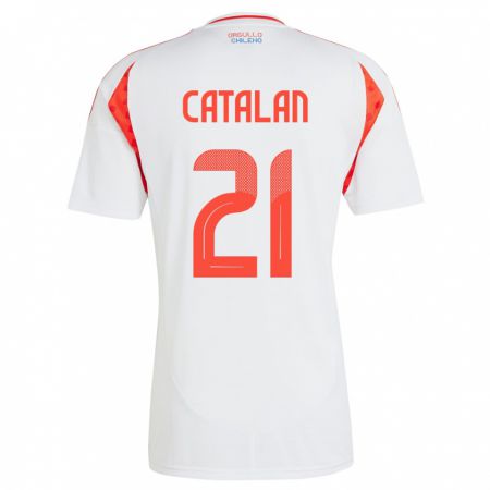 Kandiny Enfant Maillot Chili Matías Catalán #21 Blanc Tenues Extérieur 24-26 T-Shirt