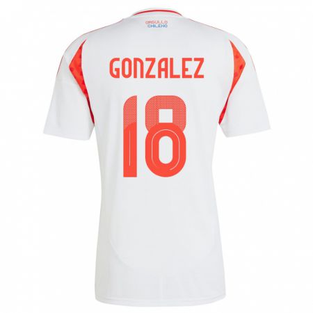 Kandiny Enfant Maillot Chili Bryan González #18 Blanc Tenues Extérieur 24-26 T-Shirt