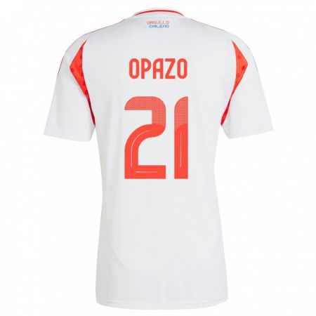 Kandiny Enfant Maillot Chili Diego Opazo #21 Blanc Tenues Extérieur 24-26 T-Shirt