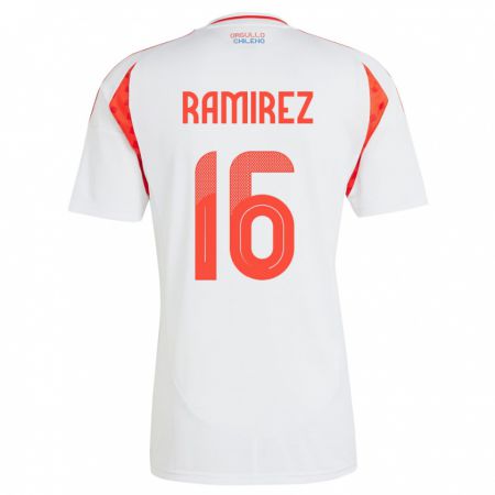 Kandiny Enfant Maillot Chili Vicente Ramírez #16 Blanc Tenues Extérieur 24-26 T-Shirt