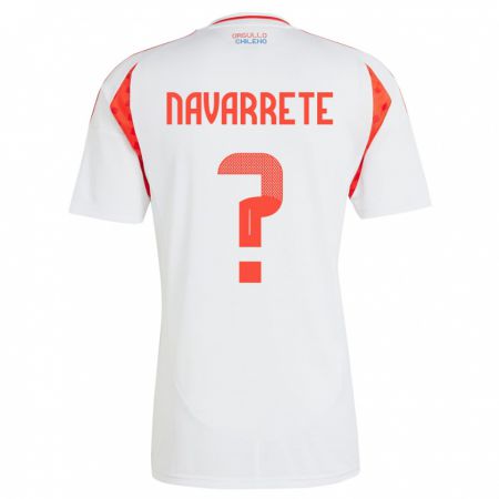 Kandiny Enfant Maillot Chili Sebastián Navarrete #0 Blanc Tenues Extérieur 24-26 T-Shirt