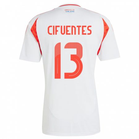 Kandiny Enfant Maillot Chili Anaís Cifuentes #13 Blanc Tenues Extérieur 24-26 T-Shirt