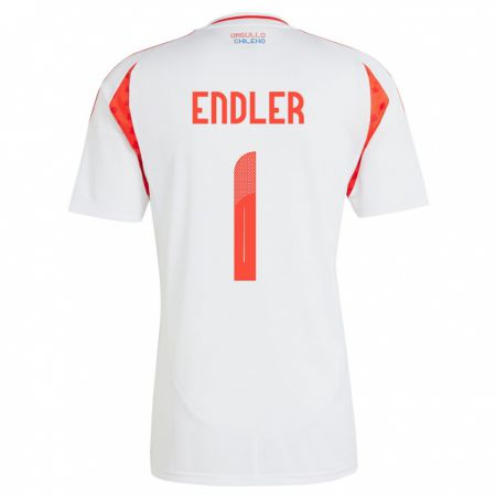 Kandiny Enfant Maillot Chili Christiane Endler #1 Blanc Tenues Extérieur 24-26 T-Shirt