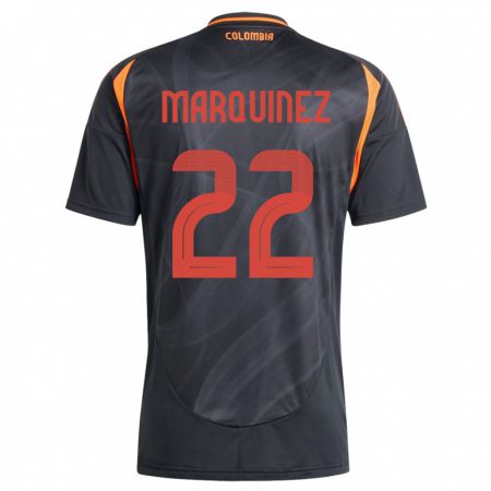 Kandiny Enfant Maillot Colombie Luis Marquinez #22 Noir Tenues Extérieur 24-26 T-Shirt