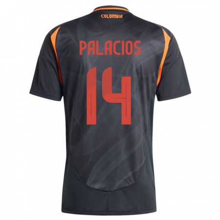 Kandiny Enfant Maillot Colombie Julián Palacios #14 Noir Tenues Extérieur 24-26 T-Shirt