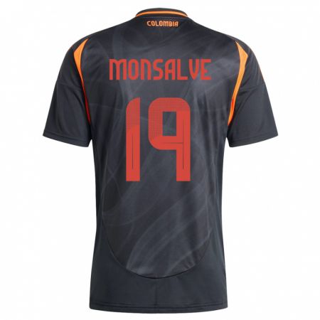 Kandiny Enfant Maillot Colombie Miguel Monsalve #19 Noir Tenues Extérieur 24-26 T-Shirt