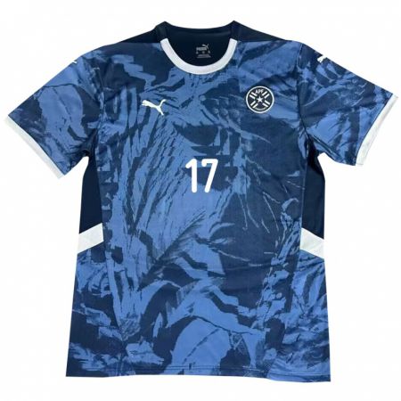 Kandiny Enfant Maillot Paraguay Kaku #17 Bleu Tenues Extérieur 24-26 T-Shirt