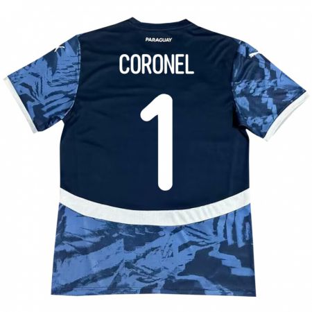 Kandiny Enfant Maillot Paraguay Carlos Coronel #1 Bleu Tenues Extérieur 24-26 T-Shirt