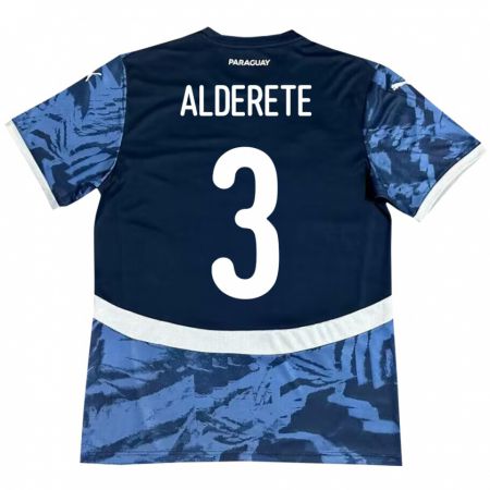 Kandiny Enfant Maillot Paraguay Omar Alderete #3 Bleu Tenues Extérieur 24-26 T-Shirt