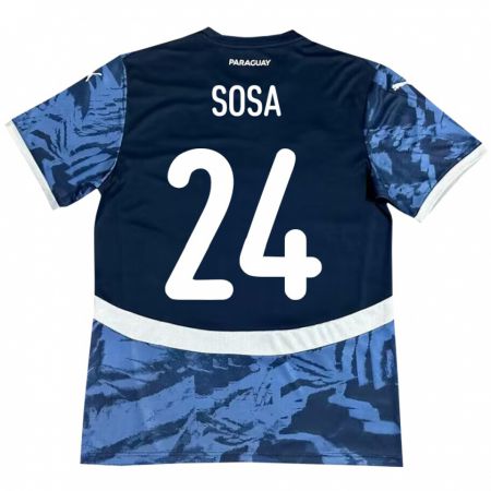 Kandiny Enfant Maillot Paraguay Ramón Sosa #24 Bleu Tenues Extérieur 24-26 T-Shirt