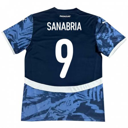 Kandiny Enfant Maillot Paraguay Antonio Sanabria #9 Bleu Tenues Extérieur 24-26 T-Shirt