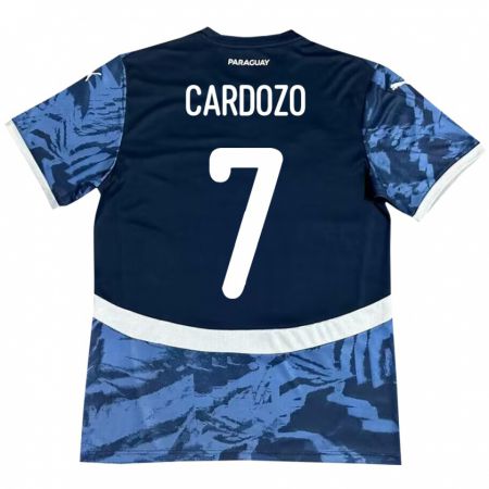 Kandiny Enfant Maillot Paraguay Fernando Cardozo #7 Bleu Tenues Extérieur 24-26 T-Shirt