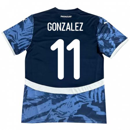 Kandiny Enfant Maillot Paraguay Enso González #11 Bleu Tenues Extérieur 24-26 T-Shirt