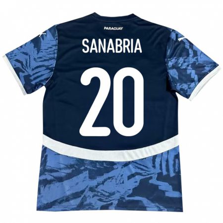 Kandiny Enfant Maillot Paraguay Tobías Sanabria #20 Bleu Tenues Extérieur 24-26 T-Shirt