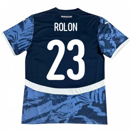 Kandiny Enfant Maillot Paraguay Luis Rolón #23 Bleu Tenues Extérieur 24-26 T-Shirt