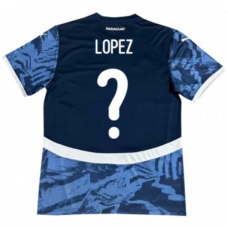 Kandiny Enfant Maillot Paraguay Rodrigo López #0 Bleu Tenues Extérieur 24-26 T-Shirt