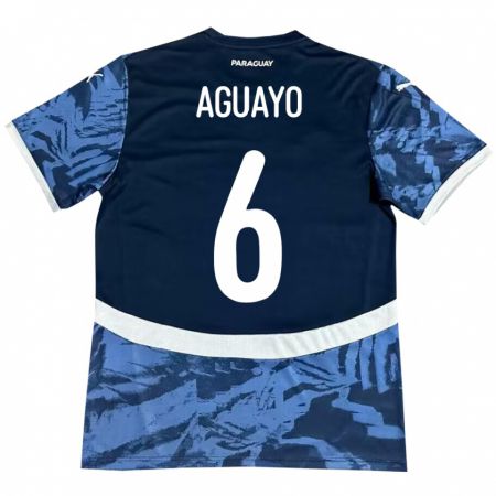Kandiny Enfant Maillot Paraguay Ángel Aguayo #6 Bleu Tenues Extérieur 24-26 T-Shirt