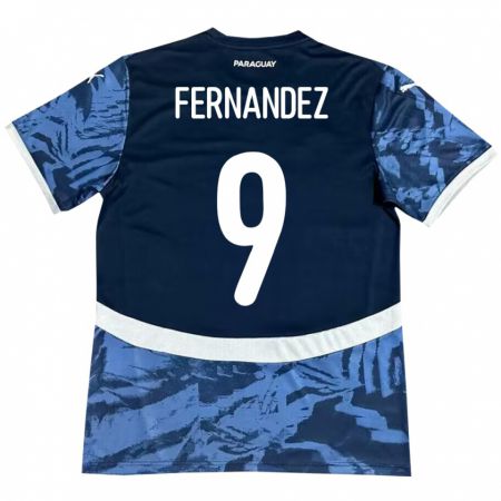 Kandiny Enfant Maillot Paraguay David Fernández #9 Bleu Tenues Extérieur 24-26 T-Shirt