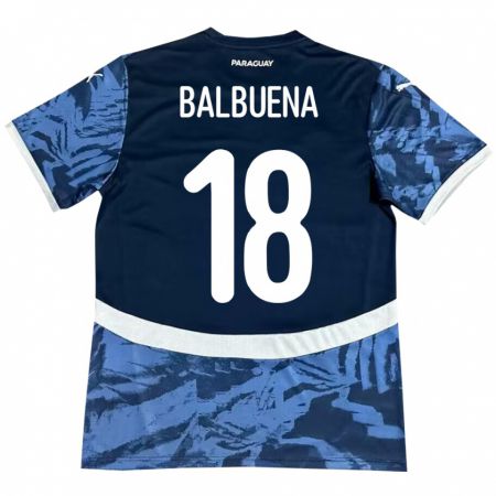 Kandiny Enfant Maillot Paraguay Axel Balbuena #18 Bleu Tenues Extérieur 24-26 T-Shirt