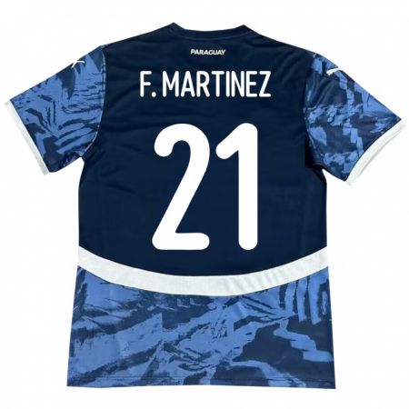 Kandiny Enfant Maillot Paraguay Fiorela Martínez #21 Bleu Tenues Extérieur 24-26 T-Shirt