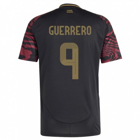 Kandiny Enfant Maillot Pérou Paolo Guerrero #9 Noir Tenues Extérieur 24-26 T-Shirt