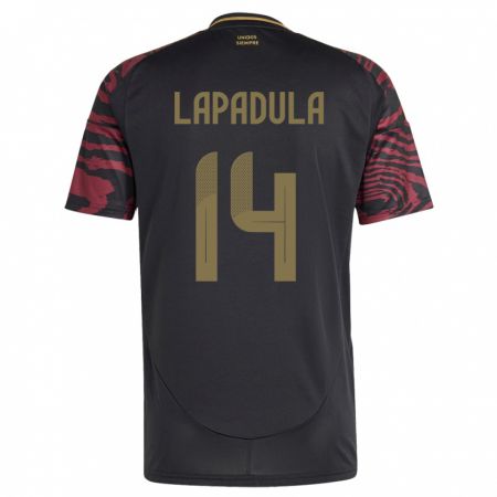 Kandiny Enfant Maillot Pérou Gianluca Lapadula #14 Noir Tenues Extérieur 24-26 T-Shirt