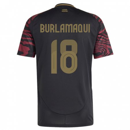 Kandiny Enfant Maillot Pérou Alessandro Burlamaqui #18 Noir Tenues Extérieur 24-26 T-Shirt