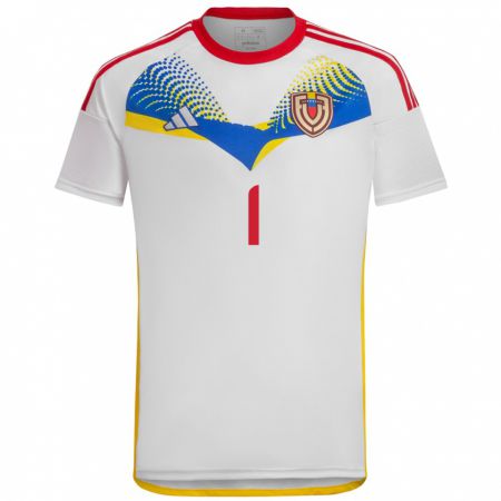 Kandiny Enfant Maillot Venezuela Samuel Rodriguez #1 Blanc Tenues Extérieur 24-26 T-Shirt