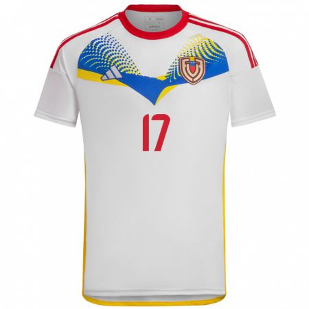 Kandiny Enfant Maillot Venezuela Camila Pescatore #17 Blanc Tenues Extérieur 24-26 T-Shirt