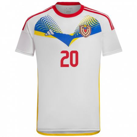 Kandiny Enfant Maillot Venezuela Andrés Romero #20 Blanc Tenues Extérieur 24-26 T-Shirt