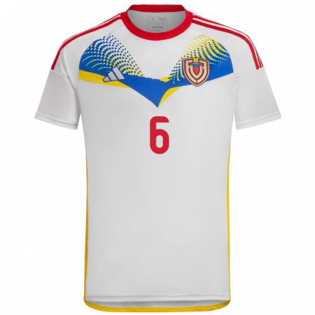 Kandiny Enfant Maillot Venezuela Carlos Rojas #6 Blanc Tenues Extérieur 24-26 T-Shirt