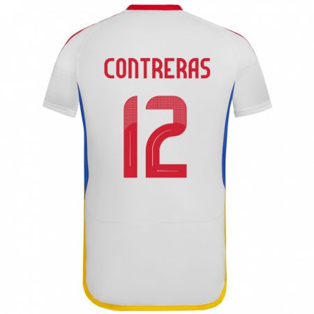 Kandiny Enfant Maillot Venezuela José Contreras #12 Blanc Tenues Extérieur 24-26 T-Shirt